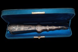Blue silver, fan circa 1900