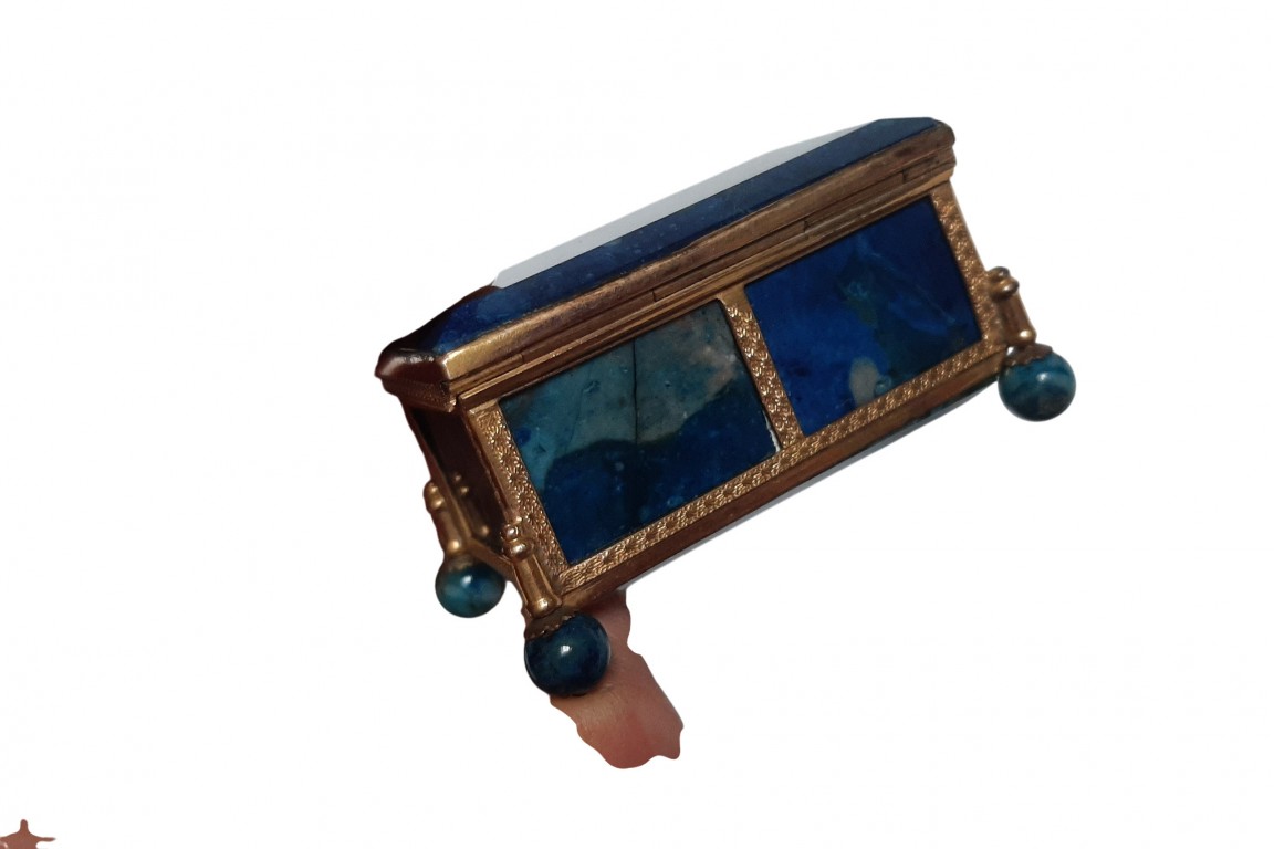 Blue agate box, Germany late 19 or early 20 century