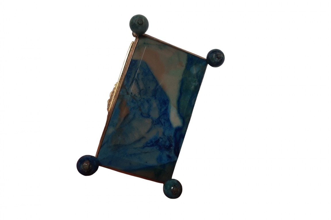 Blue agate box, Germany late 19 or early 20 century