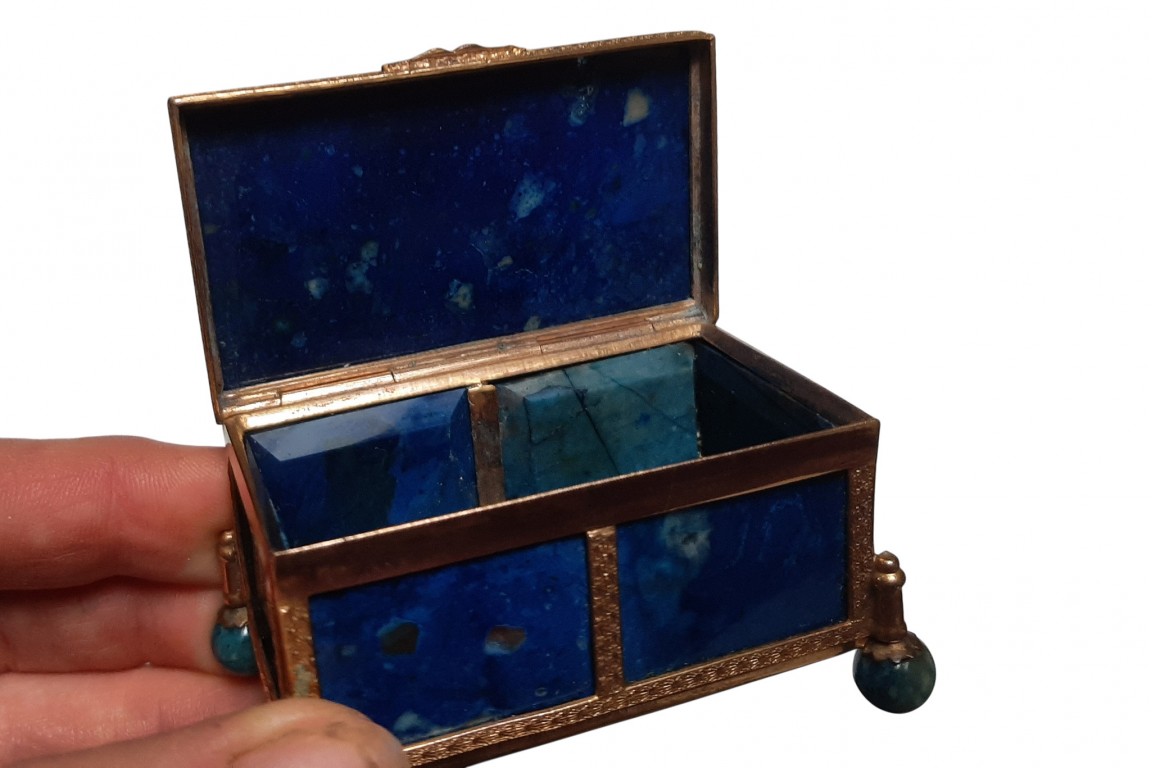 Blue agate box, Germany late 19 or early 20 century