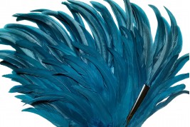 Blue rooster, art deco fan