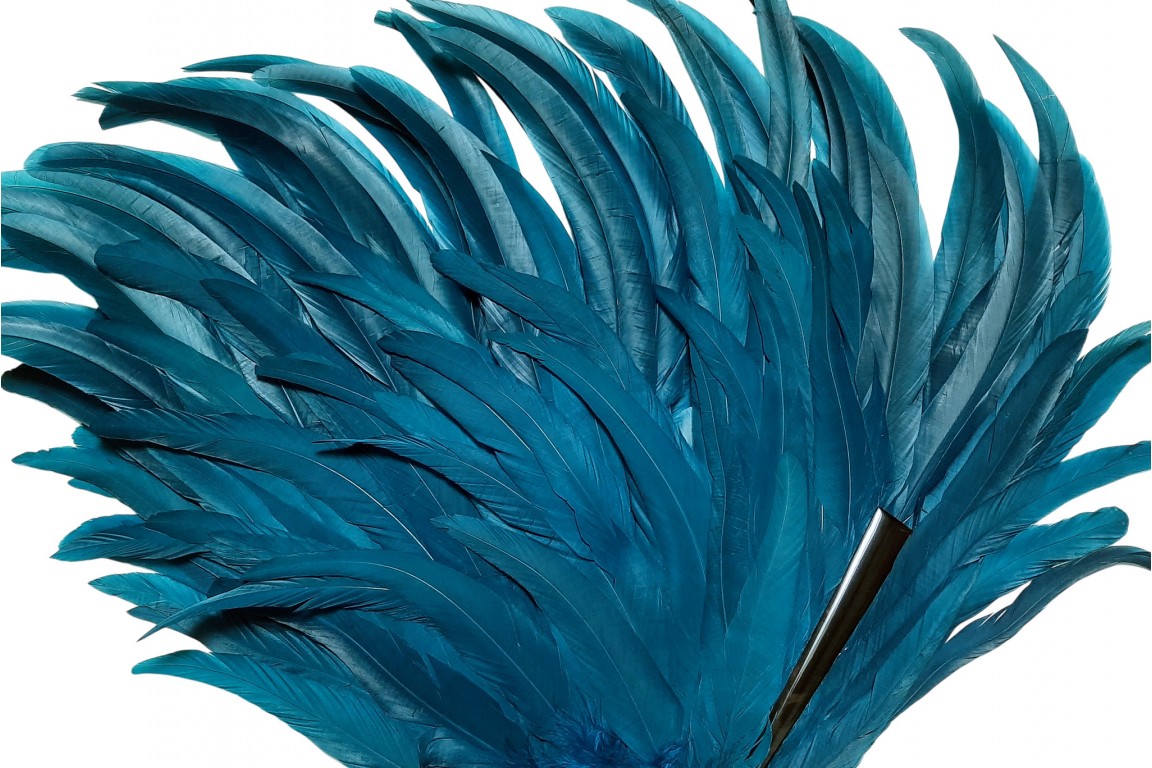 Coq bleu, éventail art déco