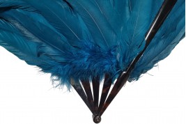 Blue rooster, art deco fan