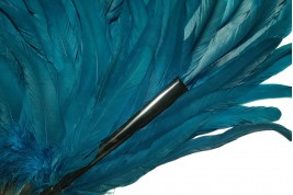Blue rooster, art deco fan