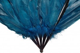 Blue rooster, art deco fan