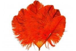 Orange and black, art deco fan