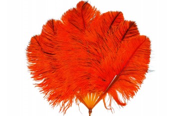 Orange et noir, éventail art déco