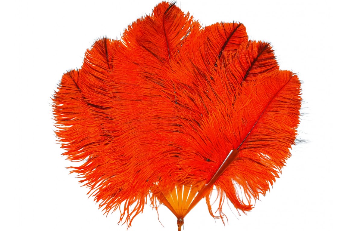 Orange et noir, éventail art déco