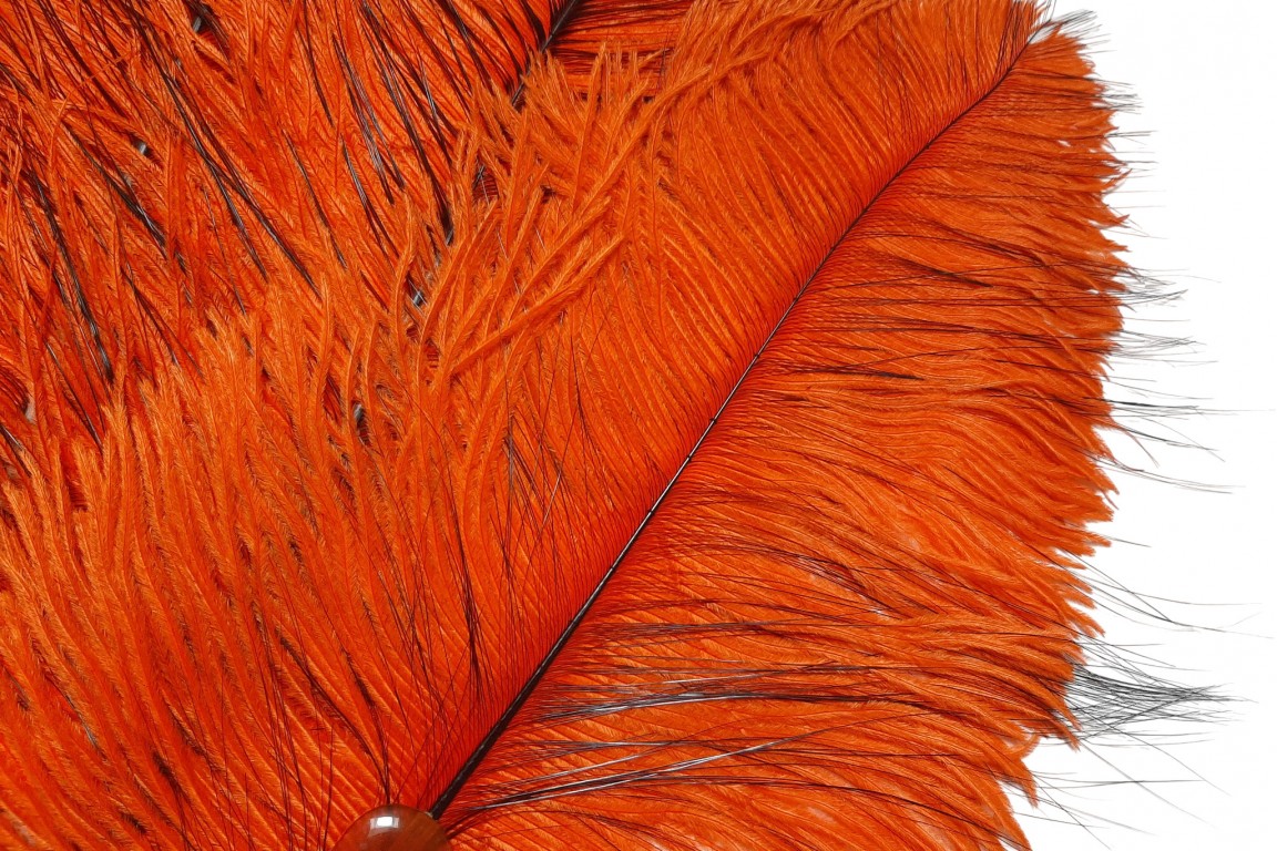 Orange et noir, éventail art déco