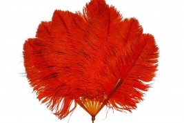 Orange and black, art deco fan