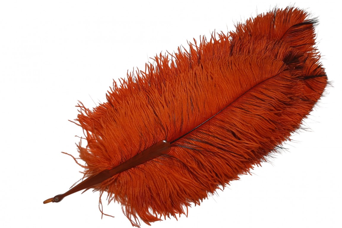 Orange and black, art deco fan