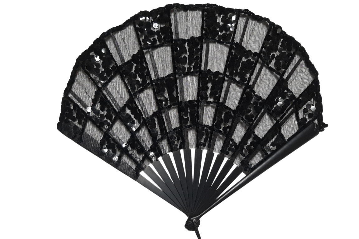 Damier noir, éventail vers 1925
