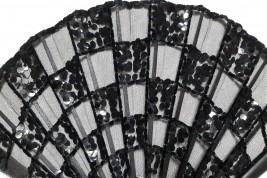 Black checkerboard, fan circa 1925