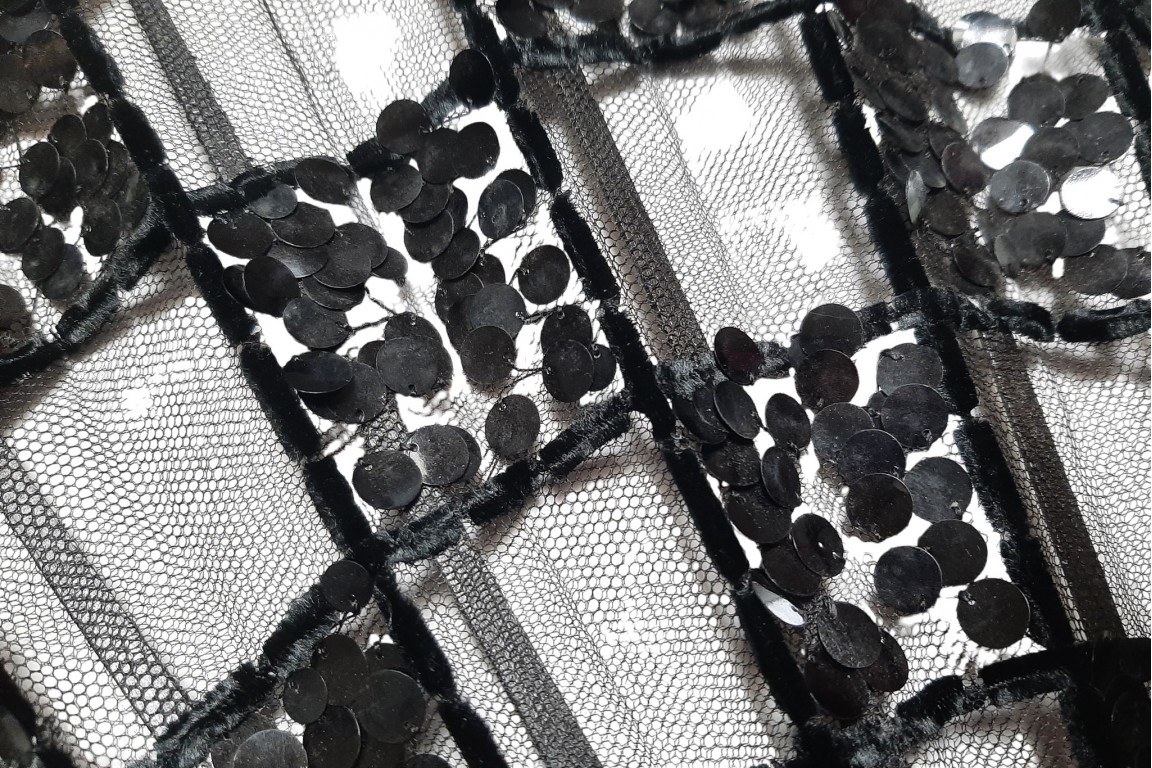 Damier noir, éventail vers 1925