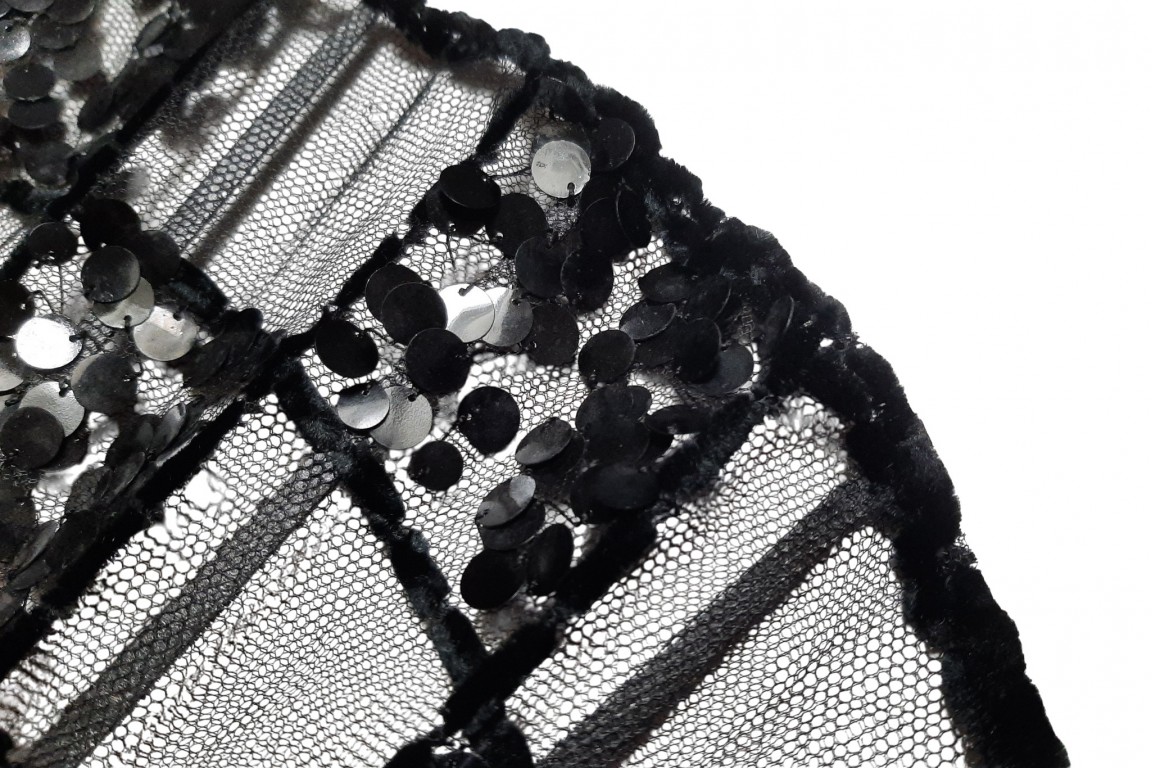 Black checkerboard, fan circa 1925