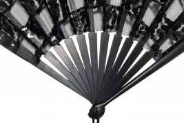Black checkerboard, fan circa 1925