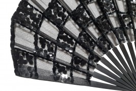 Black checkerboard, fan circa 1925