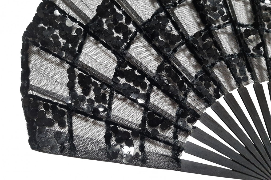 Damier noir, éventail vers 1925