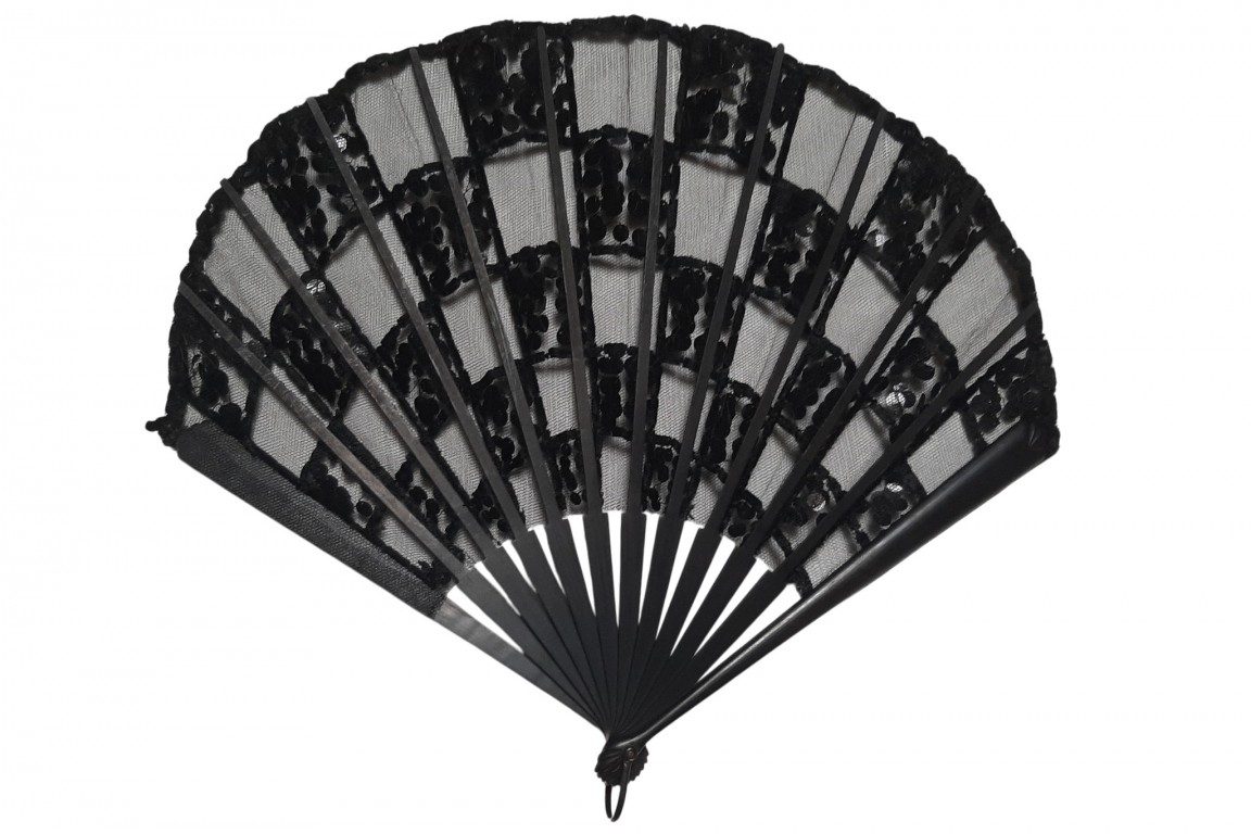 Black checkerboard, fan circa 1925