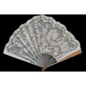 White flowers, art nouveau fan