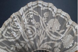White flowers, art nouveau fan