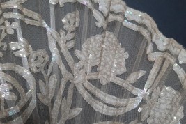 White flowers, art nouveau fan