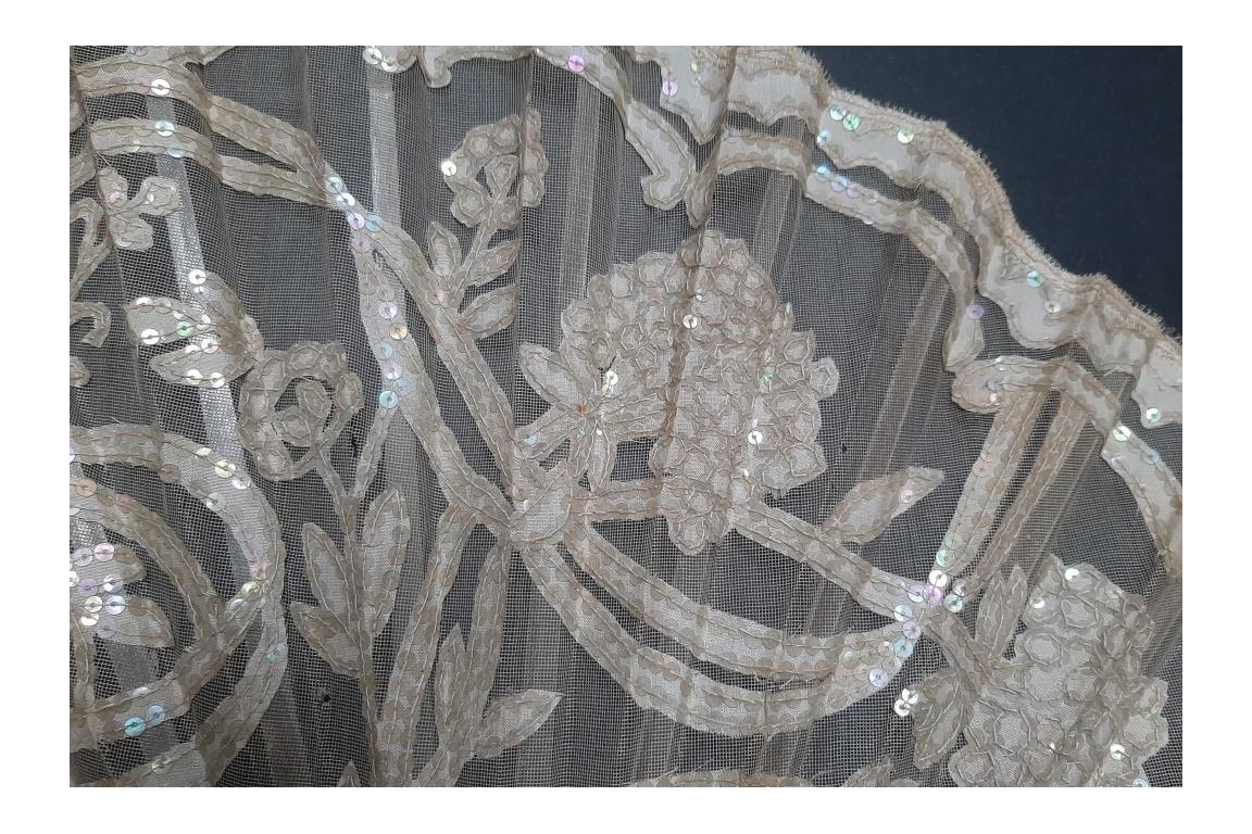White flowers, art nouveau fan