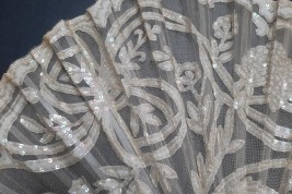 White flowers, art nouveau fan