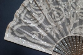 White flowers, art nouveau fan