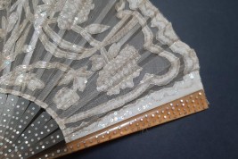 White flowers, art nouveau fan