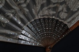 White flowers, art nouveau fan