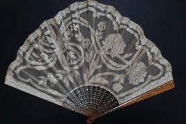 White flowers, art nouveau fan