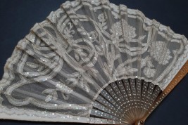 White flowers, art nouveau fan
