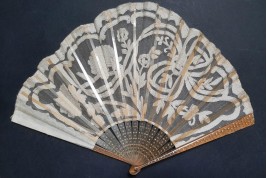 White flowers, art nouveau fan