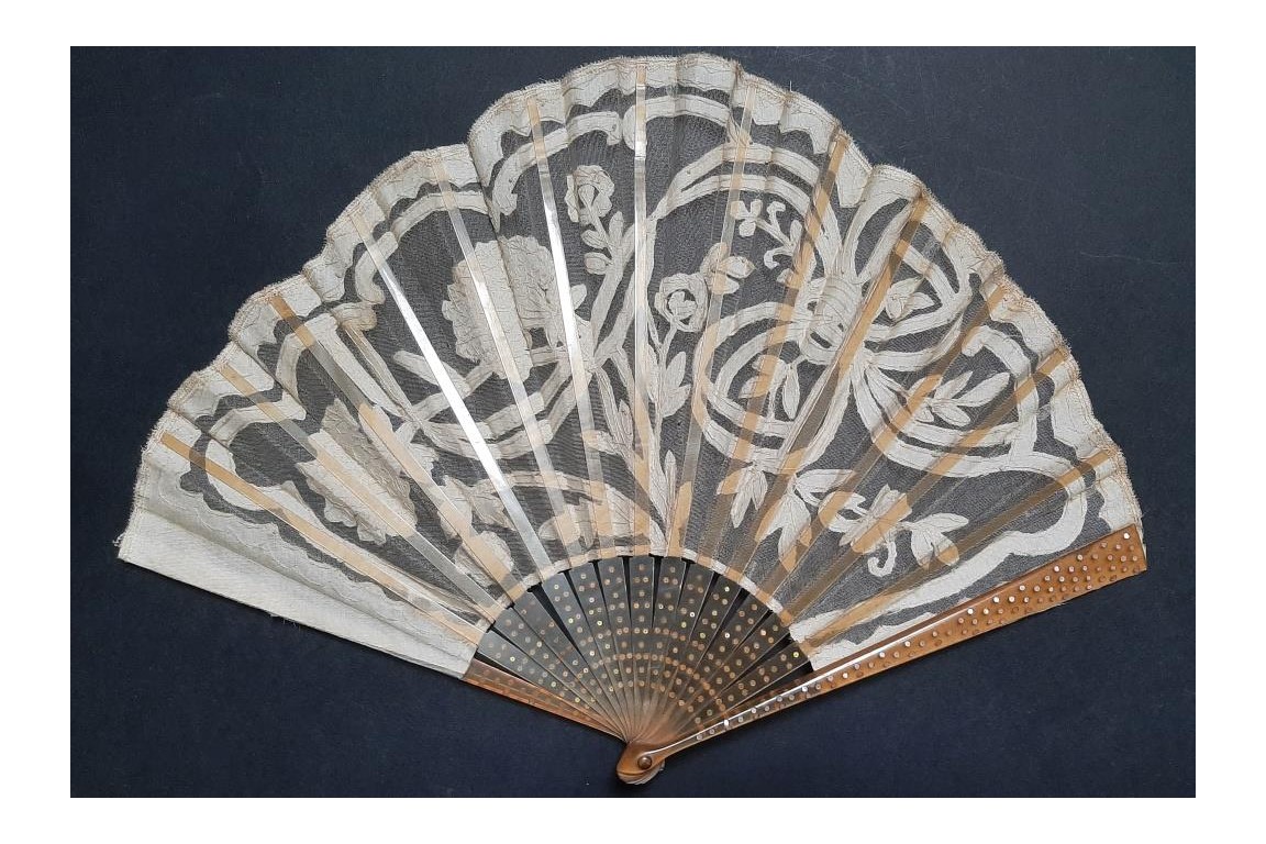 White flowers, art nouveau fan