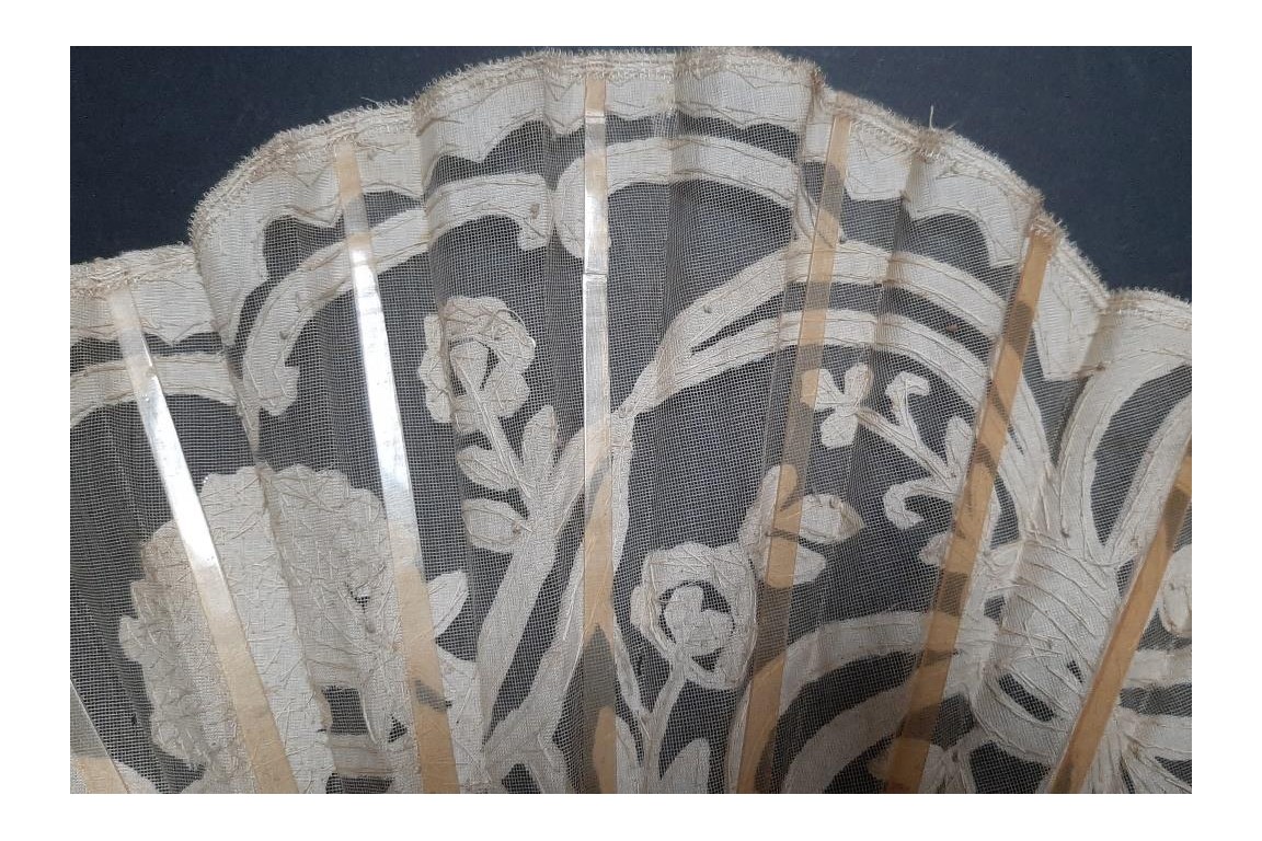 White flowers, art nouveau fan