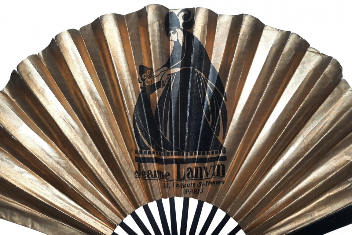 Black & gold, advertising fan for Jeanne Lanvin, Art Deco period