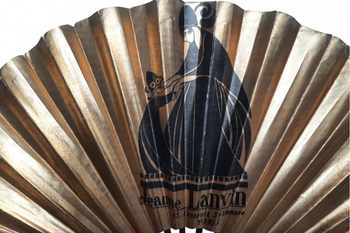 Black & gold, advertising fan for Jeanne Lanvin, Art Deco period