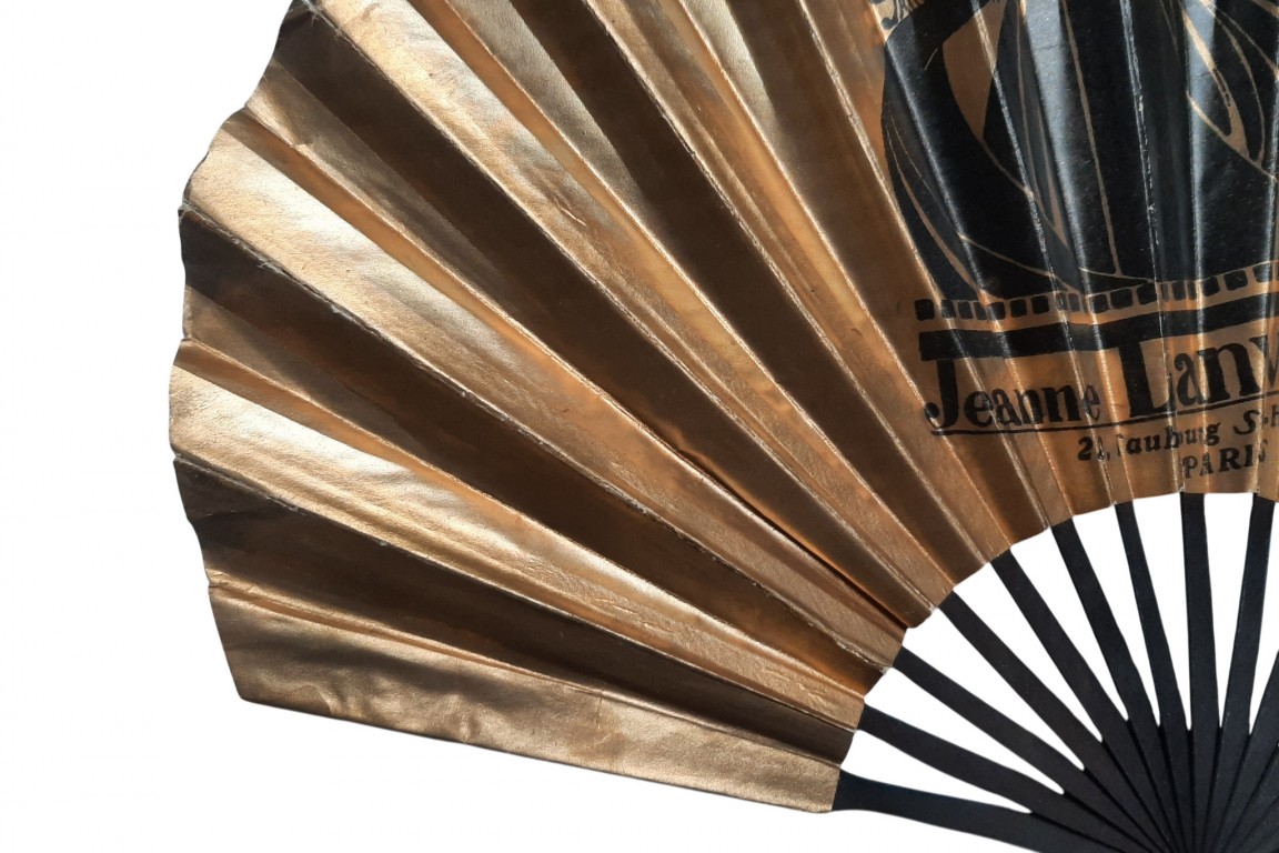 Black & gold, advertising fan for Jeanne Lanvin, Art Deco period