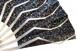 Sylvain Le Guen's black and silver openwork fans, a pair, 2025