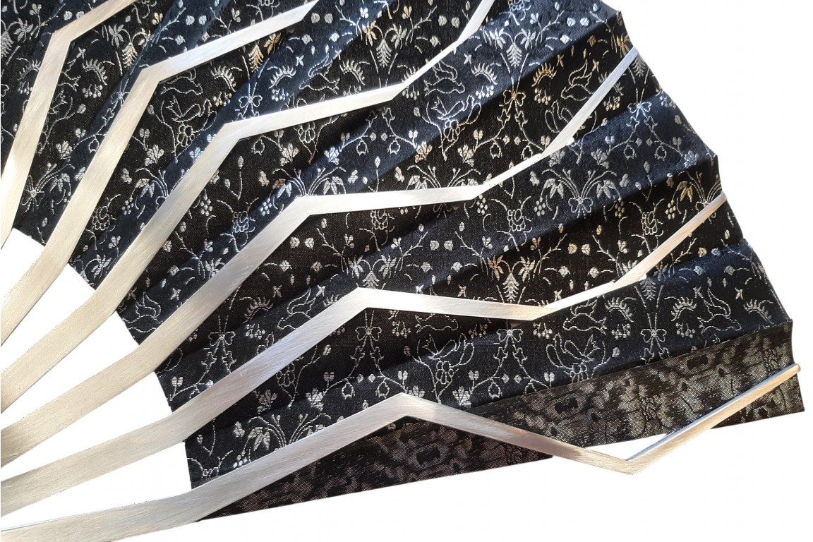 Sylvain Le Guen's black and silver openwork fans, a pair, 2025