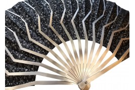 Sylvain Le Guen's black and silver openwork fans, a pair, 2025