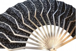 Sylvain Le Guen's black and silver openwork fans, a pair, 2025