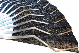 Sylvain Le Guen's black and silver openwork fans, a pair, 2025