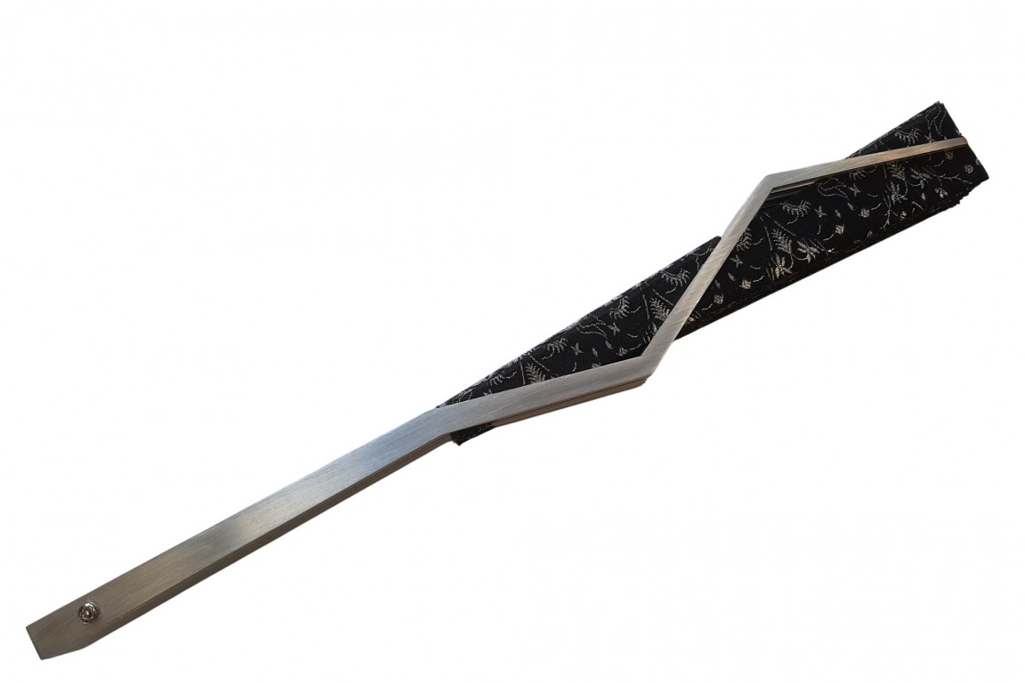 Sylvain Le Guen's black and silver openwork fans, a pair, 2025