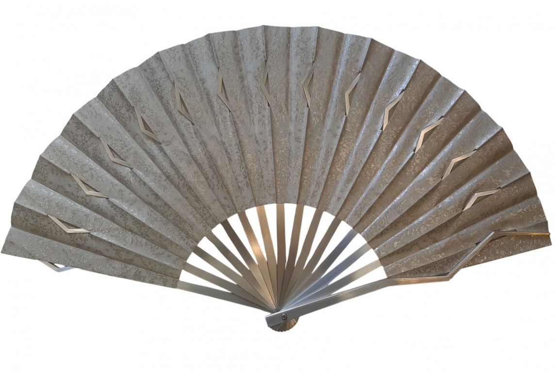 Sylvain Le Guen's black and silver openwork fans, a pair, 2025