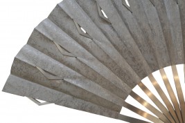 Sylvain Le Guen's black and silver openwork fans, a pair, 2025
