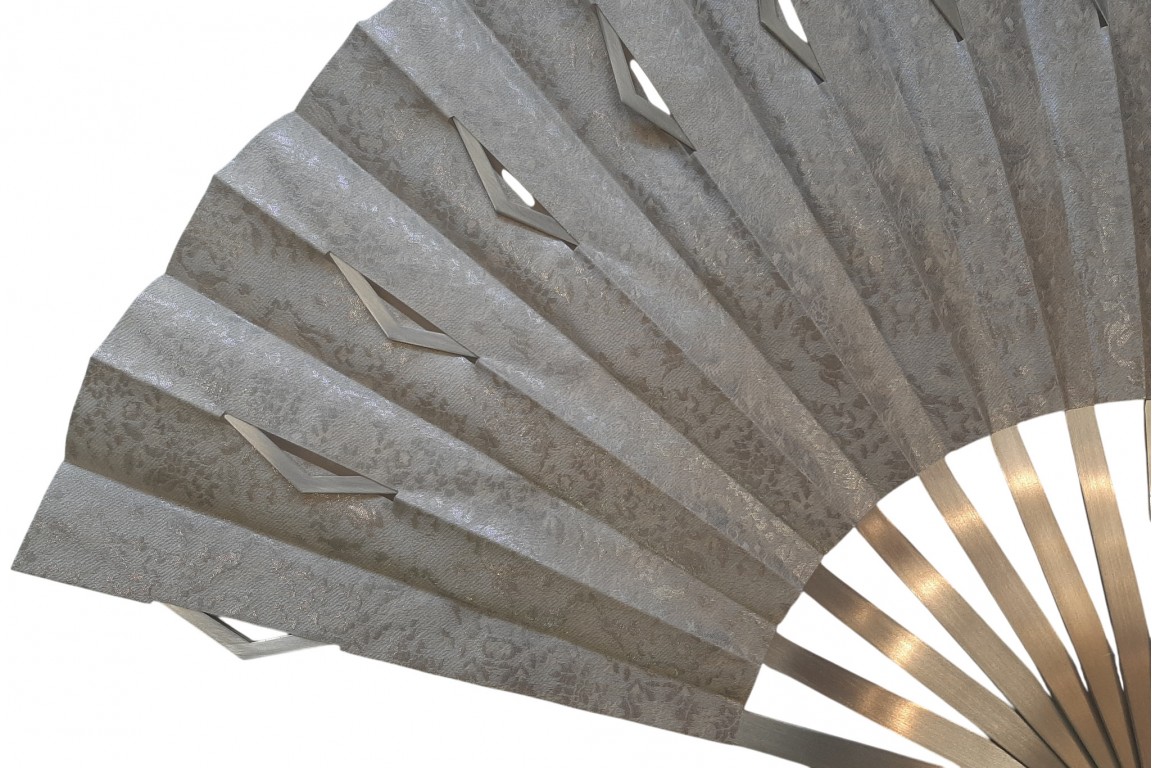Sylvain Le Guen's black and silver openwork fans, a pair, 2025