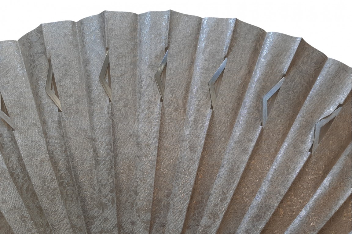 Sylvain Le Guen's black and silver openwork fans, a pair, 2025
