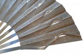 Sylvain Le Guen's black and silver openwork fans, a pair, 2025